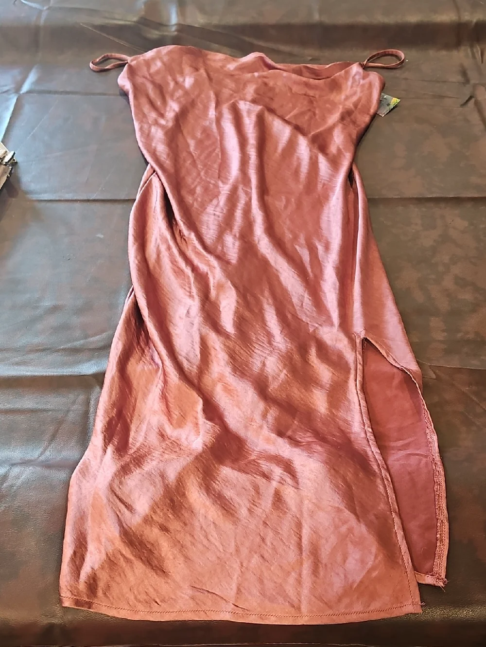 N Justify Cowl Neck Dress Shiny Pink Sz Xl - Picture 2 of 4